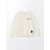 LCW Kids Ekru Bisiklet Yaka Erkek Çocuk Sweatshirt