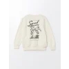 LCW Kids Ekru Bisiklet Yaka Erkek Çocuk Sweatshirt