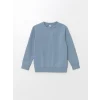 LCW Kids Mavi Bisiklet Yaka Erkek Çocuk Kalın Sweatshirt