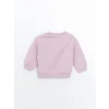 LCW Kids Lila Bisiklet Yaka Kalın Baskılı Kız Çocuk Sweatshirt