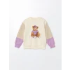 LCW Kids Bej Bisiklet Yaka Kız Çocuk Kalın Sweatshirt