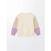 LCW Kids Bej Bisiklet Yaka Kız Çocuk Kalın Sweatshirt