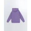 LCW Kids Mor Kapüşonlu Kız Çocuk Kalın Sweatshirt