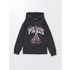 LCW Kids Antrasit Kapüşonlu Baskılı Uzun Kollu Kız Çocuk Sweatshirt