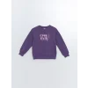LCW Kids Mor Bisiklet Yaka Kız Çocuk Kalın Sweatshirt