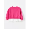 LCW Kids Fuşya Bisiklet Yaka Uzun Kollu Baskılı Kız Bebek Sweatshirt