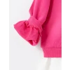 LCW Kids Fuşya Bisiklet Yaka Uzun Kollu Baskılı Kız Bebek Sweatshirt