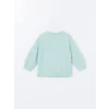 LCW Kids Turkuaz Bisiklet Yaka Kalın Baskılı Kız Çocuk Sweatshirt