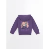 LCW Kids Mor Kapüşonlu Kız Çocuk Kalın Sweatshirt