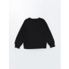 LCW Kids Siyah Bisiklet Yaka Kız Çocuk Kalın Sweatshirt