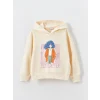 LCW Kids Bej Kapüşonlu Kız Çocuk Kalın Sweatshirt