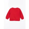LCW Kids Kirmizi Bisiklet Yaka Kalın Kız Bebek Sweatshirt