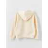 LCW Kids Bej Kapüşonlu Kız Çocuk Kalın Sweatshirt