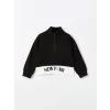 LCW Kids Siyah Dik Yaka Kız Çocuk Kalın Sweatshirt