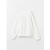 LCW Kids Ekru Bisiklet Yaka Kız Çocuk Sweatshirt