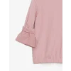 LCW Kids Pembe Bisiklet Yaka Baskılı Uzun Kollu Kız Çocuk Sweatshirt
