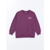 LCW Kids Mürdüm Bisiklet Yaka Kız Çocuk Kalın Sweatshirt