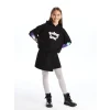 LCW Kids Siyah Kapüşonlu Kız Çocuk Kalın Sweatshirt