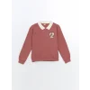 LCW Kids Pembe Polo Yaka Kız Çocuk Kalın Sweatshirt