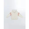 LCW Kids Ekru Kapüşonlu Kız Çocuk Kalın Sweatshirt