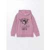 LCW Kids Lila Kapüşonlu Kız Çocuk Kalın Sweatshirt