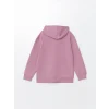 LCW Kids Lila Kapüşonlu Kız Çocuk Kalın Sweatshirt