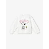 LCW Kids Ekru Bisiklet Yaka Uzun Kollu Baskılı Kız Çocuk Sweatshirt