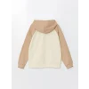 LCW Kids Bej Kapüşonlu Kız Çocuk Kalın Sweatshirt