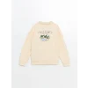 LCW Kids Bej Polo Yaka Kız Çocuk Sweatshirt