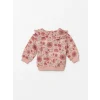LCW baby Pembe Bebe Yaka Uzun Kollu Baskılı Kız Bebek Sweatshirt ve Tayt 2li Takım