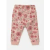 LCW baby Pembe Bebe Yaka Uzun Kollu Baskılı Kız Bebek Sweatshirt ve Tayt 2li Takım