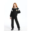 LCW Kids Siyah Polo Yaka Kız Çocuk Sweatshirt ve Pantolon
