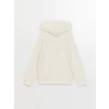 LCW Kids Ekru Baskılı Uzun Kollu Kız Çocuk Sweatshirt ve Tayt