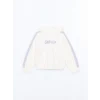 LCW Kids Ekru Kapüşonlu Kız Çocuk Kalın Sweatshirt