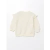 LCW baby Ekru Bisiklet Yaka Uzun Kollu Baskılı Kız Bebek Sweatshirt ve Tayt 2li Takım