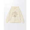 LCW Kids Bej Kapüşonlu Kız Çocuk Kalın Sweatshirt