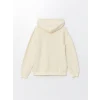 LCW Kids Bej Kapüşonlu Kız Çocuk Kalın Sweatshirt