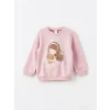 LCW Kids Ekru Bisiklet Yaka Uzun Kollu Baskılı Kız Çocuk Sweatshirt 2li
