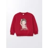 LCW Kids Kirmizi Bisiklet Yaka Uzun Kollu Baskılı Kız Çocuk Sweatshirt 2li