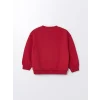 LCW Kids Kirmizi Bisiklet Yaka Uzun Kollu Baskılı Kız Çocuk Sweatshirt 2li