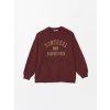LCW Vision Bordo Bisiklet Yaka Nakışlı Uzun Kollu Kadın Sweatshirt