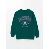 XSIDE Yeşil Bisiklet Yaka Baskılı Oversize Kadın Sweatshirt