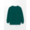 XSIDE Yeşil Bisiklet Yaka Baskılı Oversize Kadın Sweatshirt