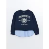 LCW Kids Lacivert Okulun En Havalısı Sweatshirt