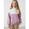 LCW Kids Lila Dik Yaka Kız Çocuk Kalın Sweatshirt