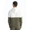 XSIDE Gri Uzun Kollu Renk Bloklu Erkek Kalın Hoodie