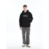 XSIDE Siyah Uzun Kollu Baskılı Erkek Kalın Hoodie