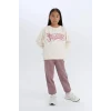 Defacto D3845A8BR498 Bordo Kız Çocuk Standart Fit Beli Paçası Lastikli Cepli Jogger Eşofman Altı