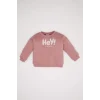 Defacto D5403 Pembe Kız Bebek Baskılı Sweatshirt