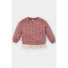 Defacto D7184 Pembe Kız Bebek Bisiklet Yaka Çiçekli İçi Yumuşak Tüylü Sweatshirt